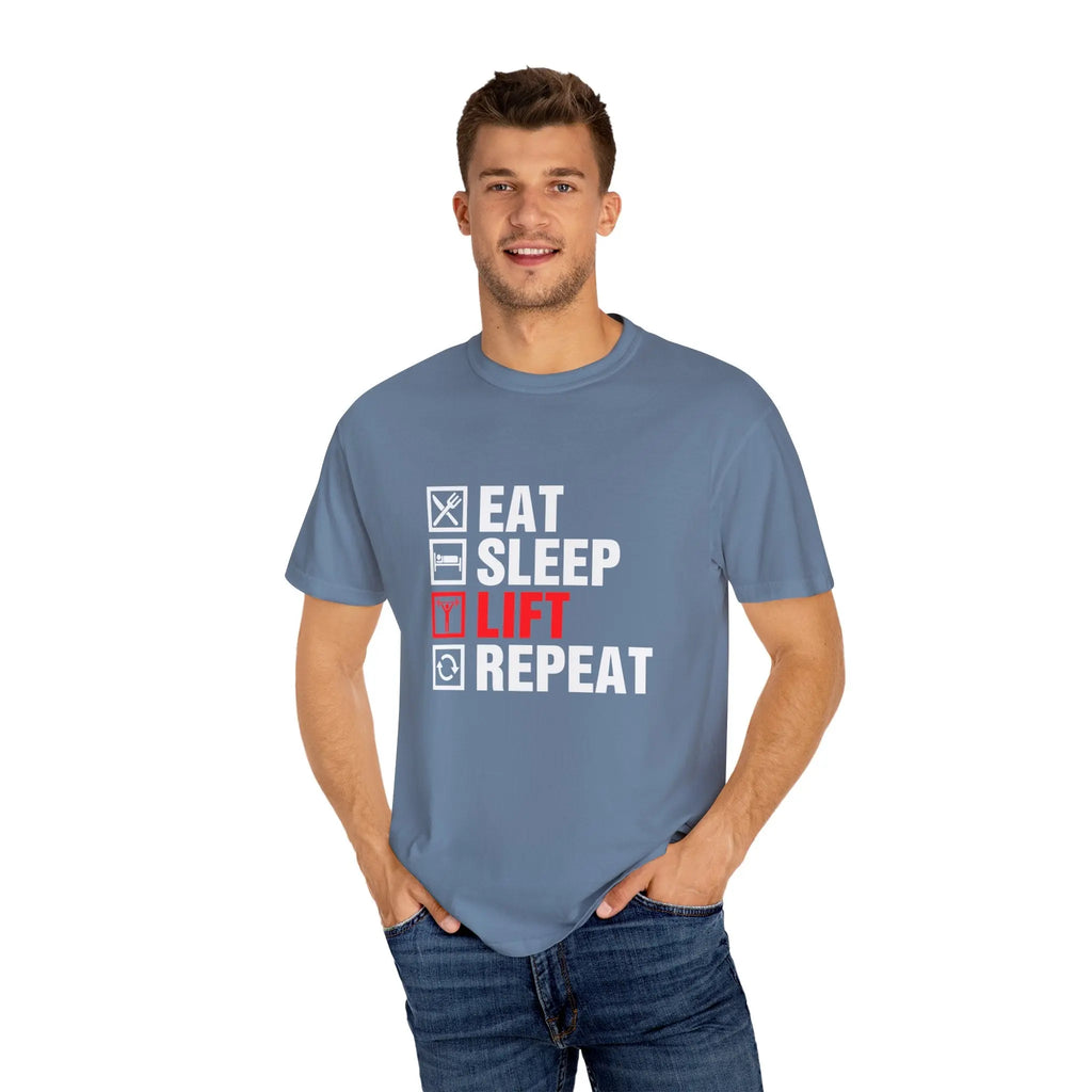 Eat Sleep Lift Repeat Fitness Training Motivation T-Shirt Printify