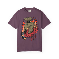 Money Bag Shirt - Devil's Hand Flaming Dollar Tattoo Tee