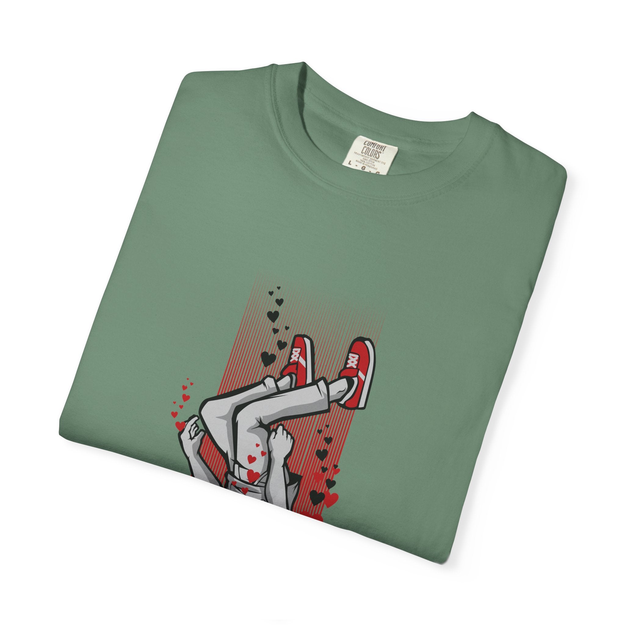 Upside Down Man with Hearts Valentines Style T-Shirt - Sinful Threads