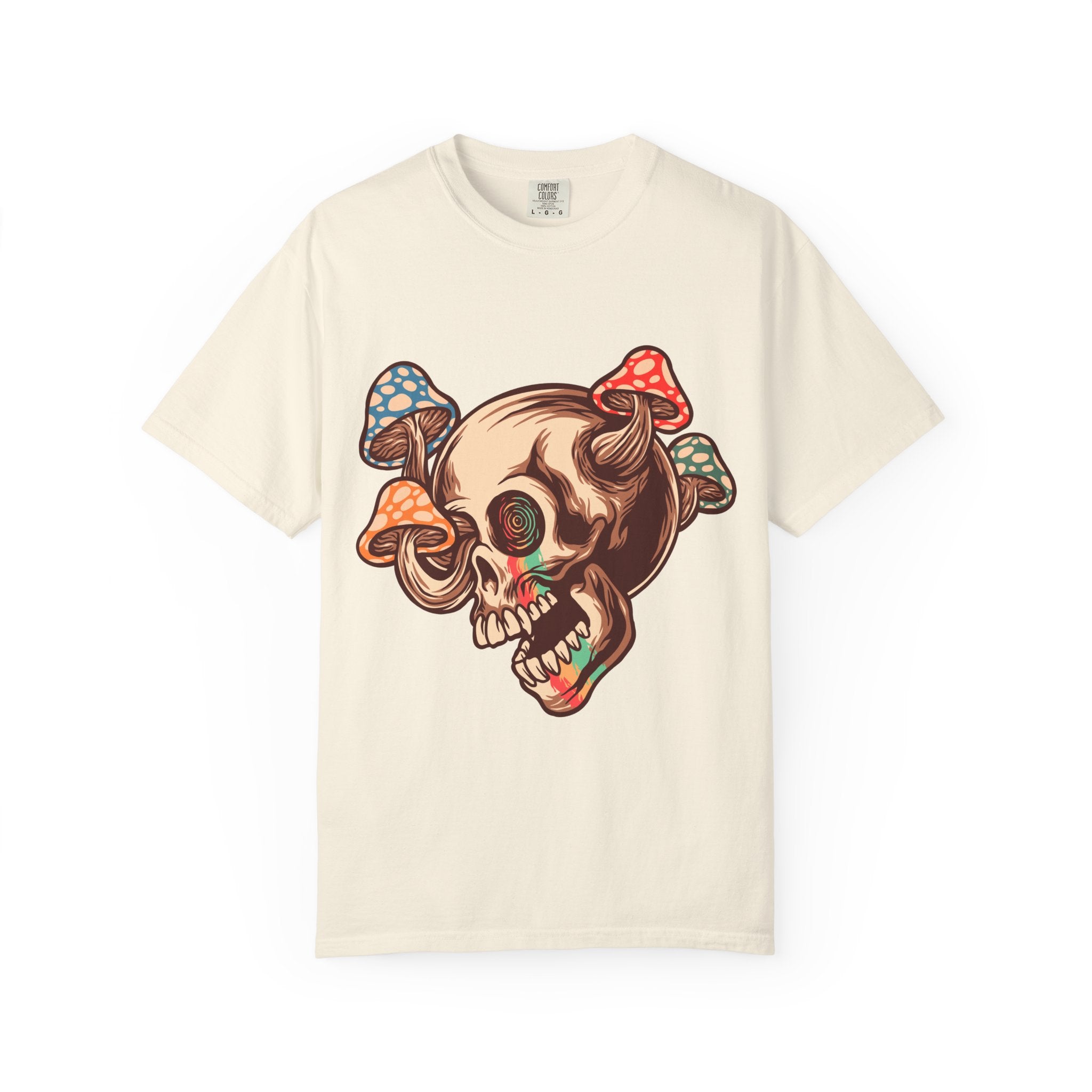 Skull Mushroom Tee - Trippy Psychedelic Graphic Gift - Sinful Threads