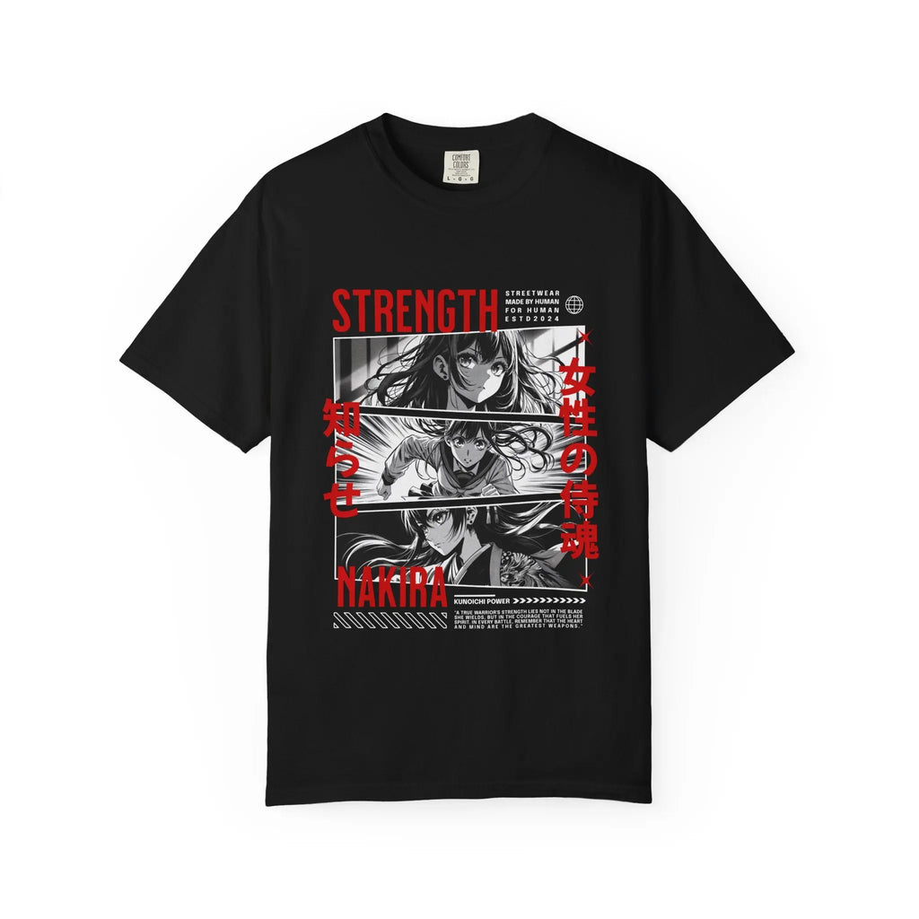 Strength Manga Tee - Cool Girl Samurai - Warrior Gift - Sinful Threads