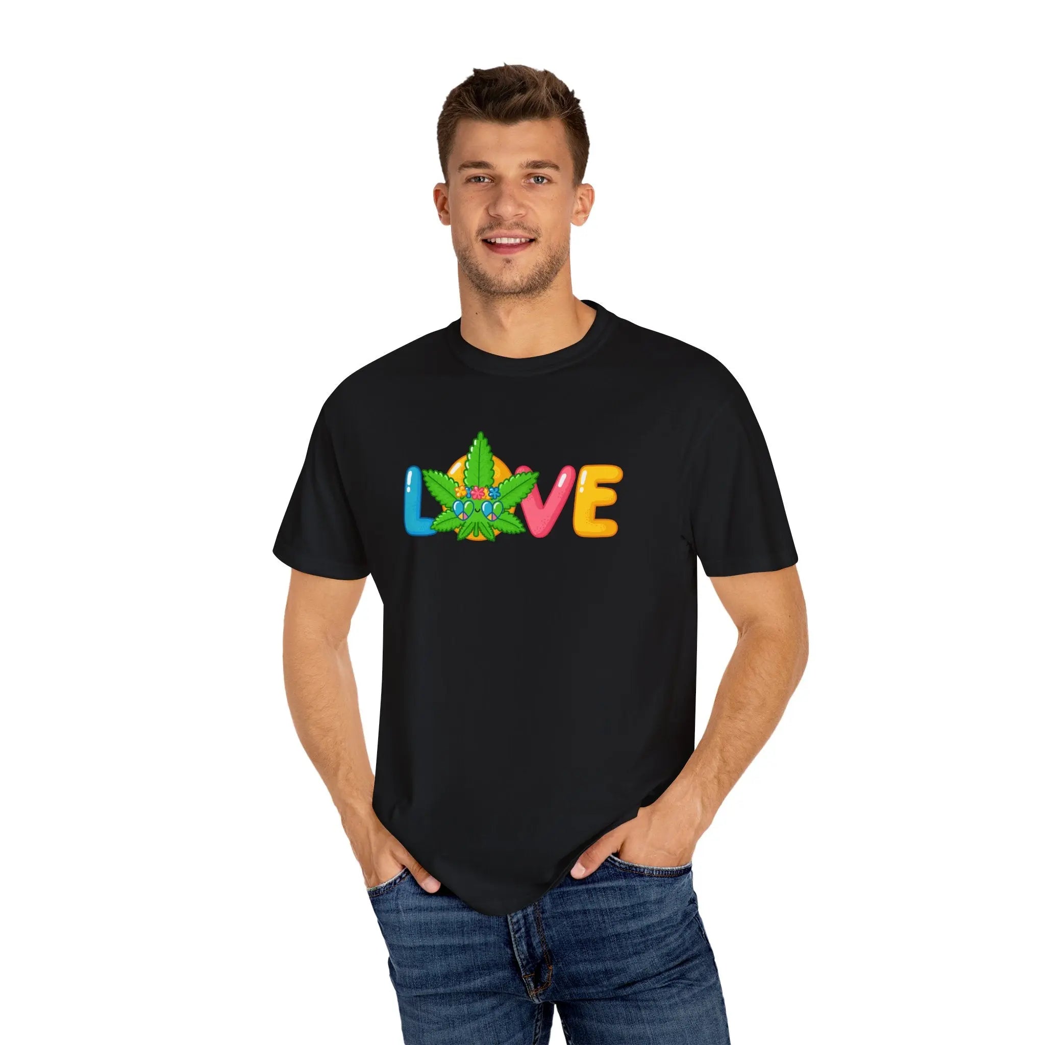 Love Stoner Graphic Shirt - Buy Minimalist Cannabis Valentine Gift - Sinful Threads
