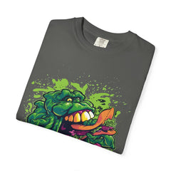 Green Slimy Ghost Tee – 80s Movie Fan Shirt with Humor