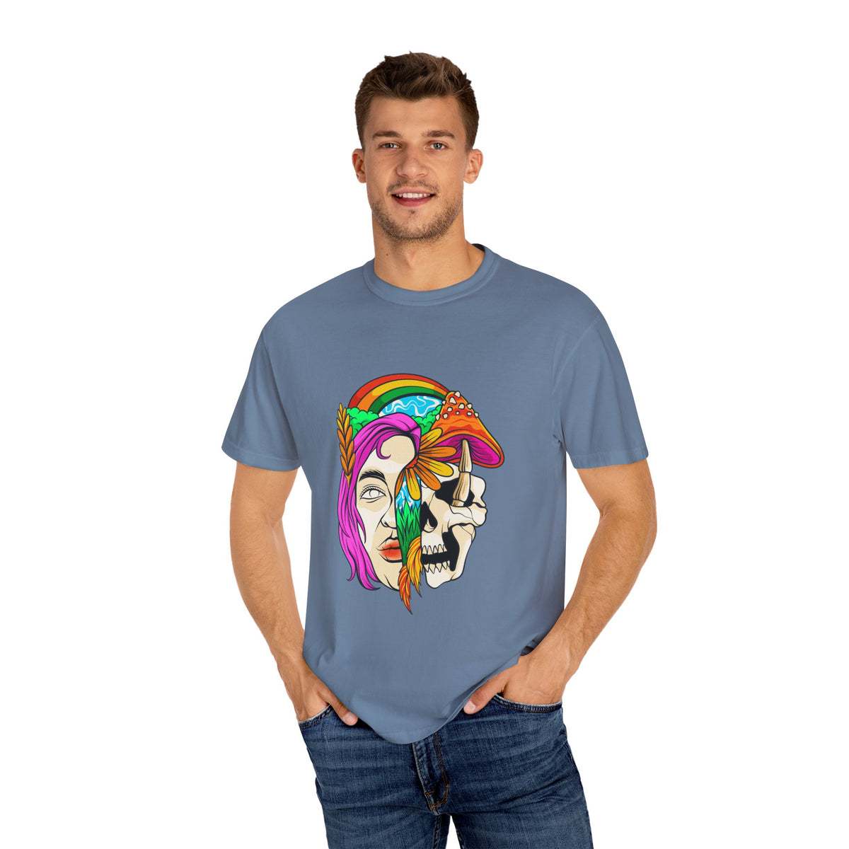 Psychedelic Skull Tee - Colorful Trippy Clothing for Women