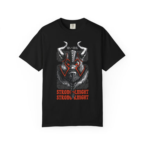 Strong Knight Design with Bold Graphics T-Shirt