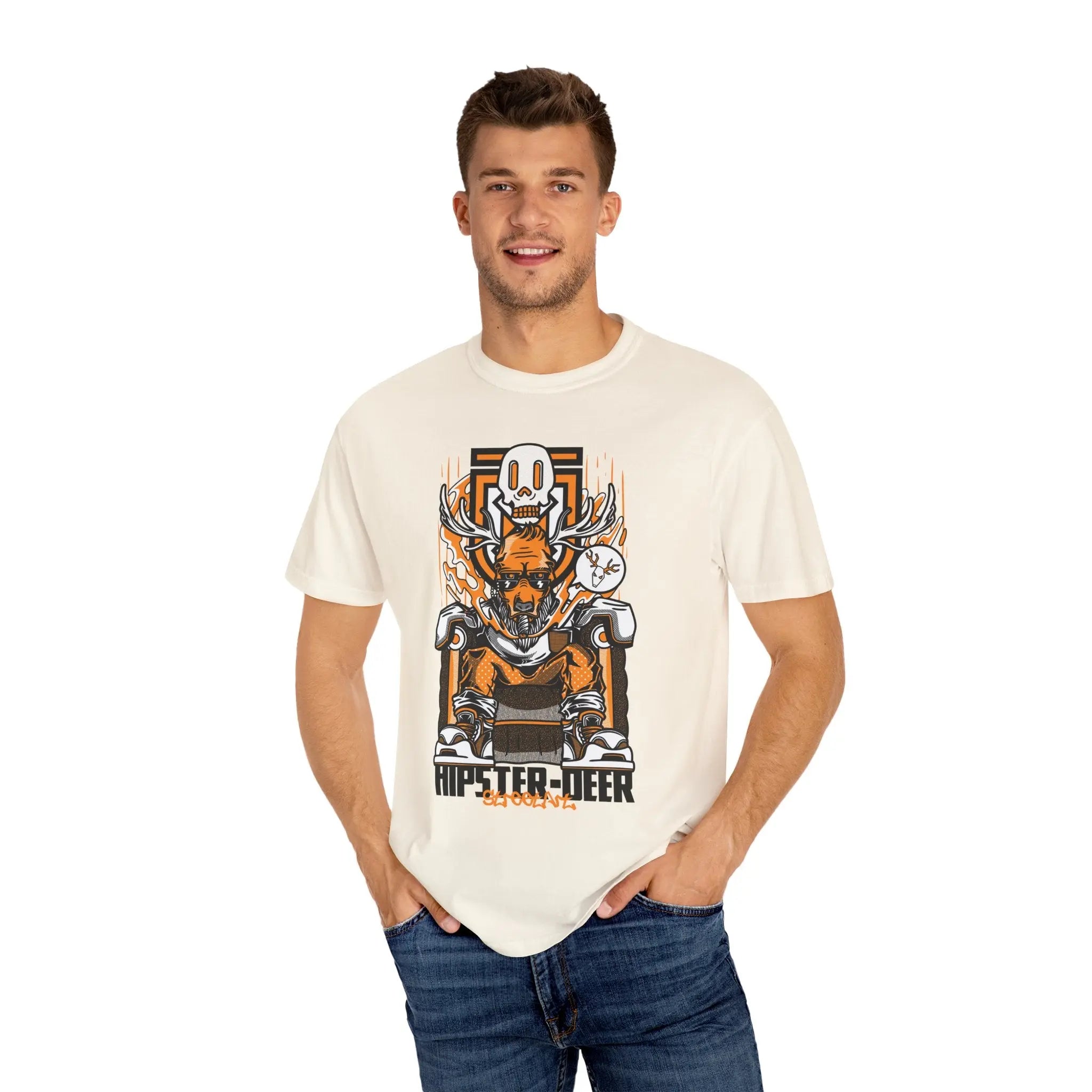 Streetwear Hipster Deer Graphic Design Illustration T-Shirt - Sinful Threads