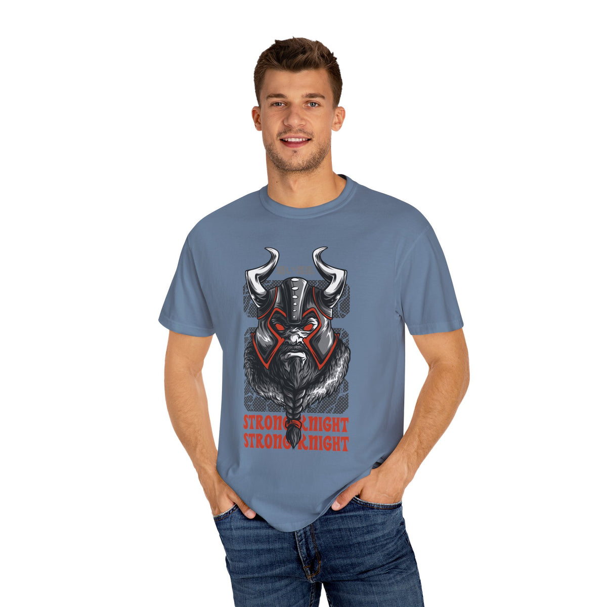 Strong Knight Design with Bold Graphics T-Shirt