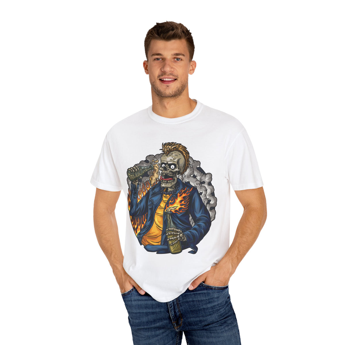 Punk Skull Shirt – Mohawk Skeleton Graphic Tee, Edgy Punk Rocker