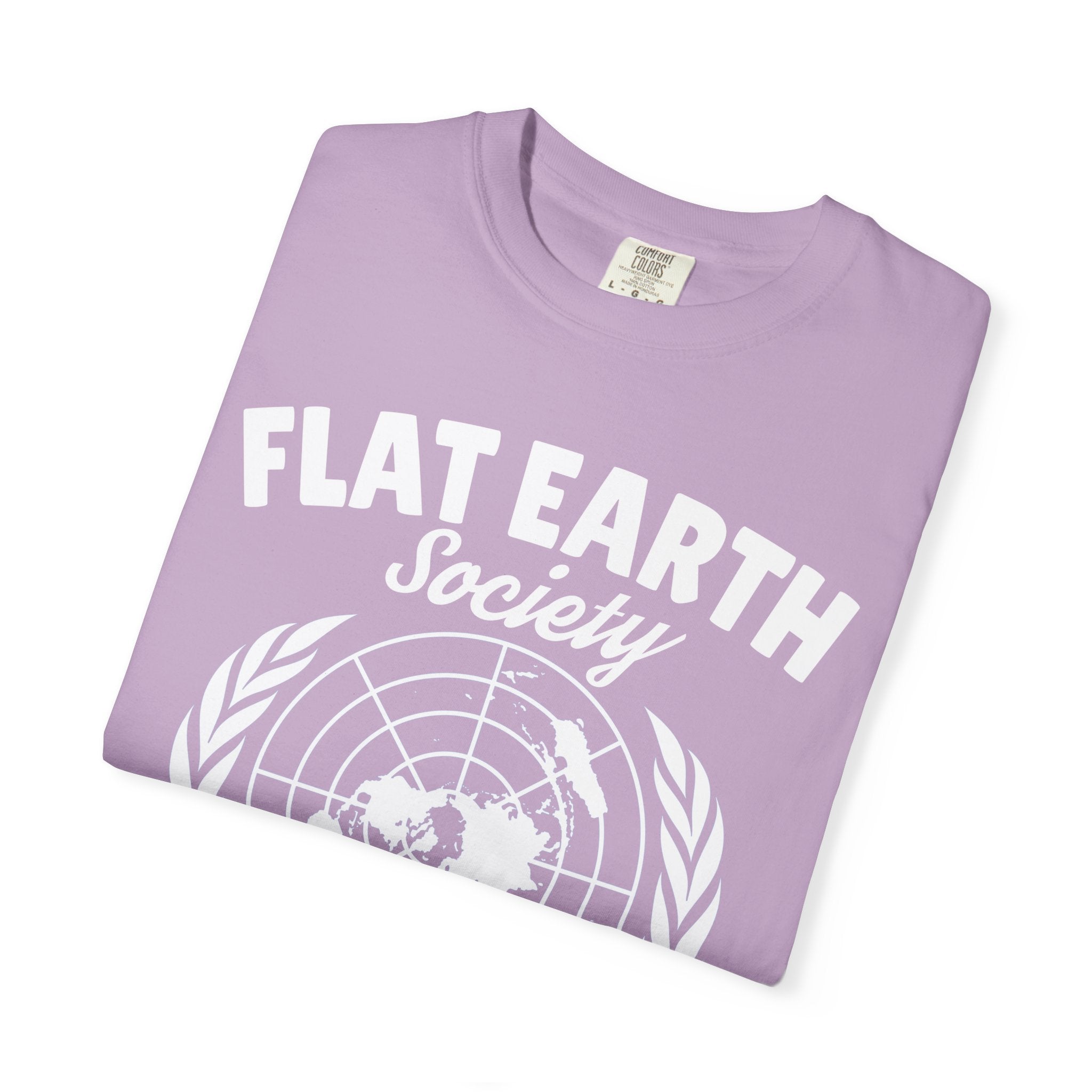 Flat Earth Society Question Everything Funny Design T-Shirt - Sinful Threads