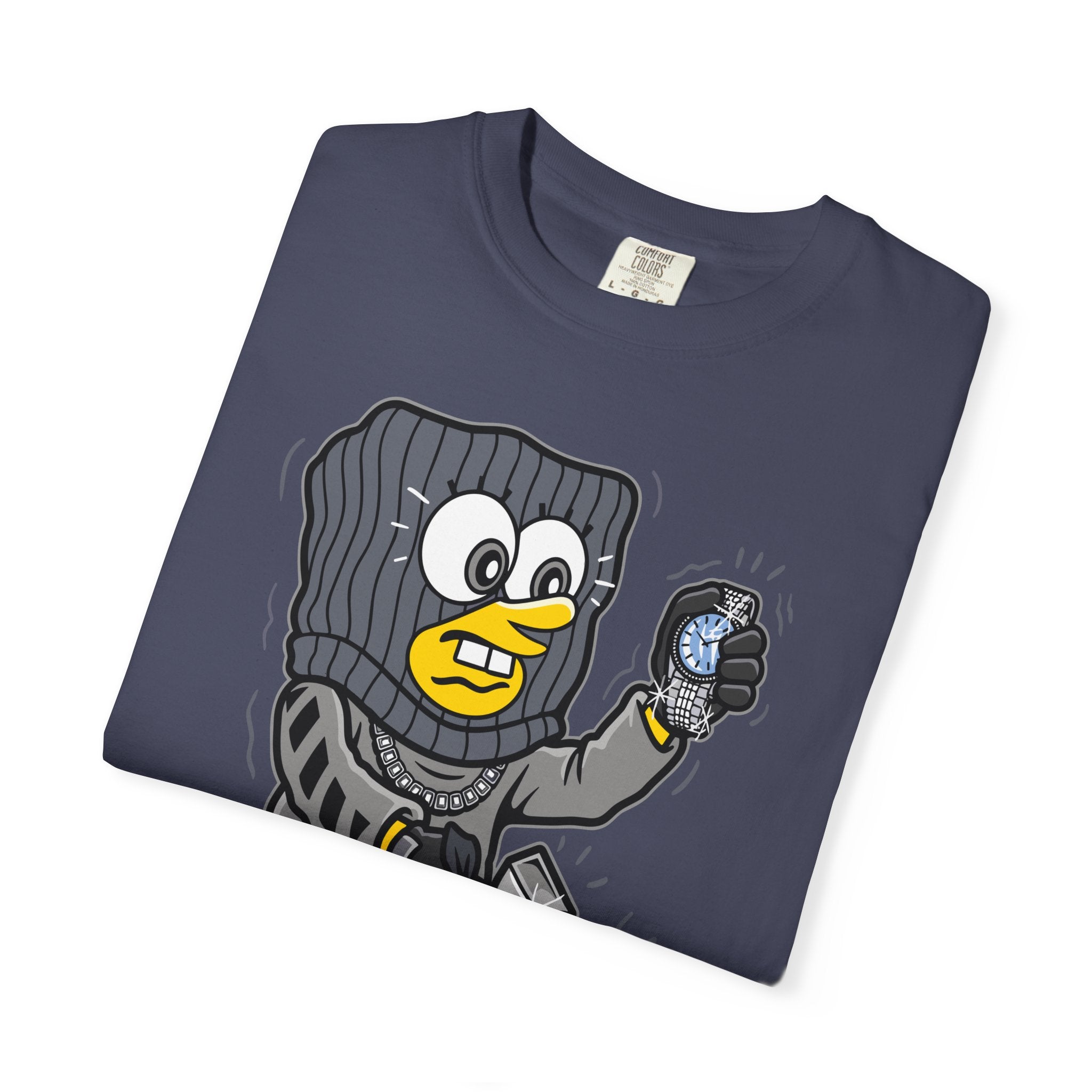 Cartoon Burglar Tee – Funny Diamond Loot Graphic Shirt - Sinful Threads
