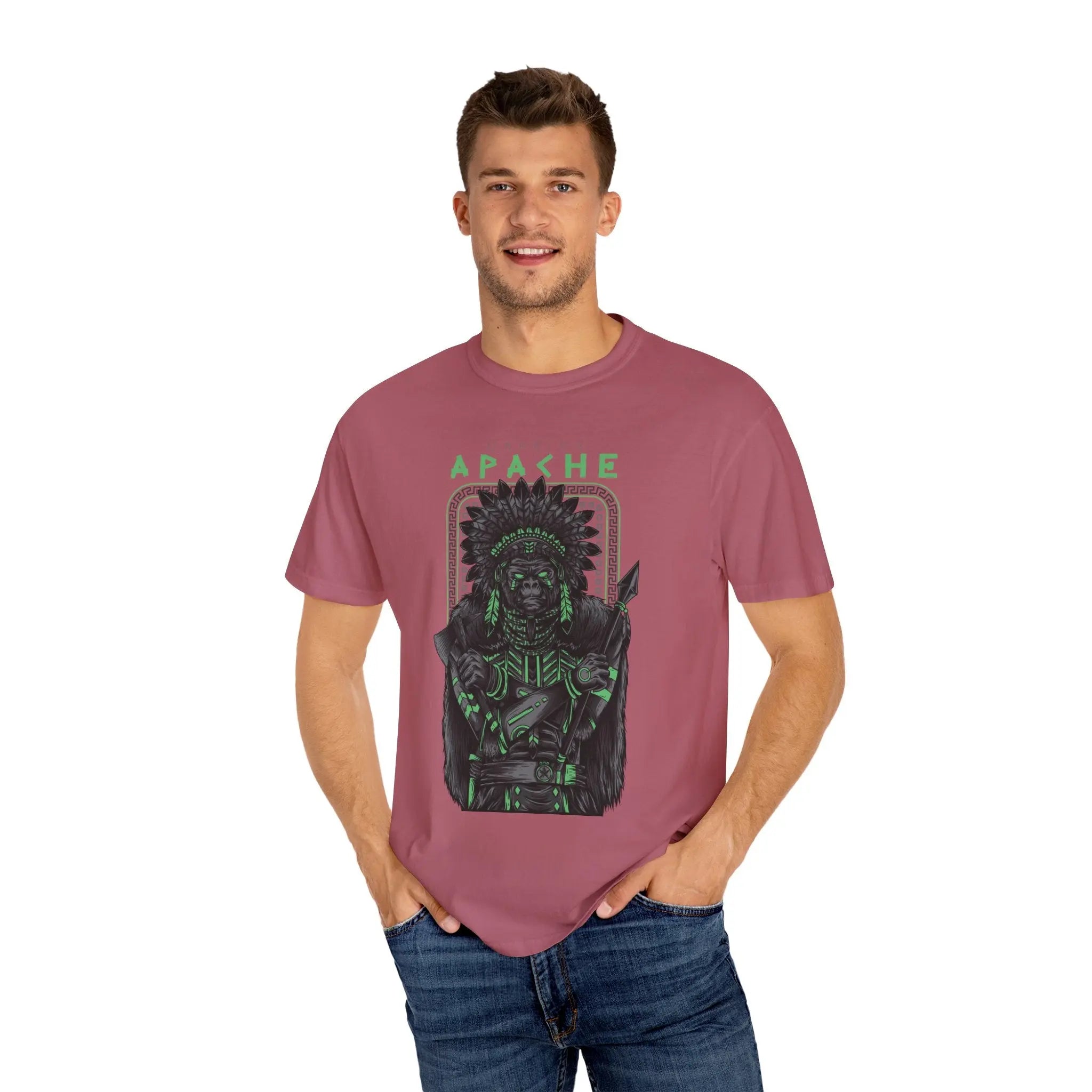 Warrior Apache Unique Graphic Illustration T-Shirt - Sinful Threads