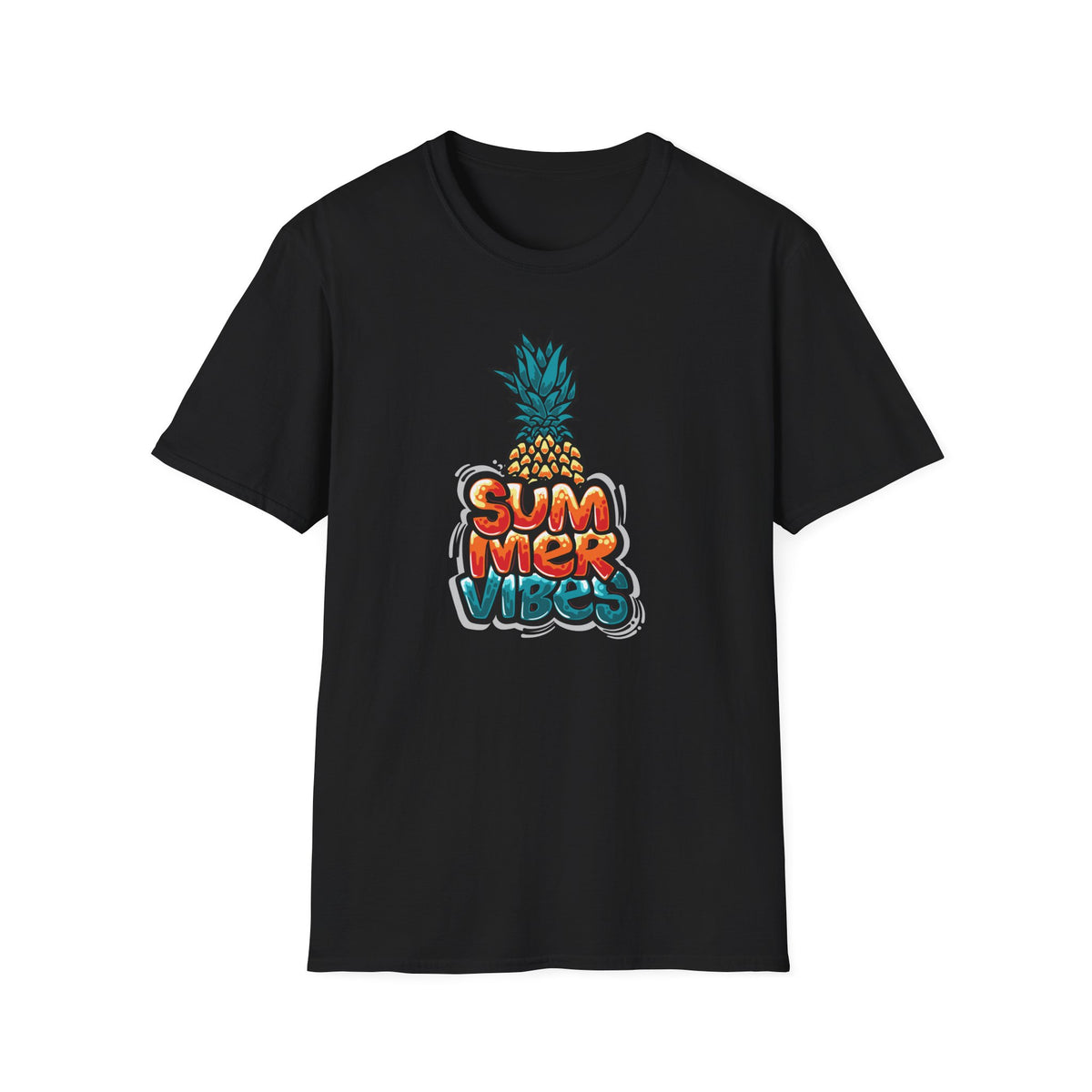 Bold Pineapple Print Tee - Summer Vibes Tropical Graphic