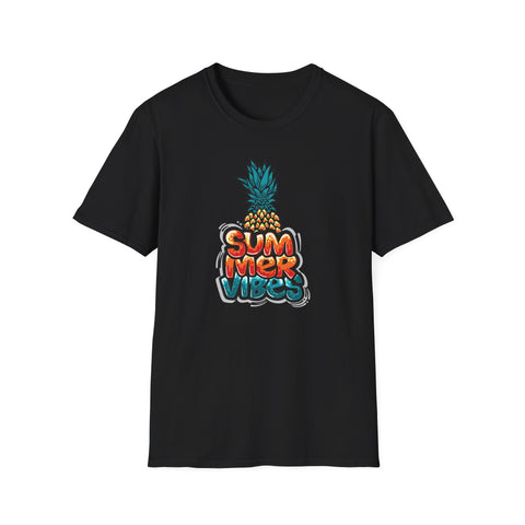Bold Pineapple Print Tee - Summer Vibes Tropical Graphic