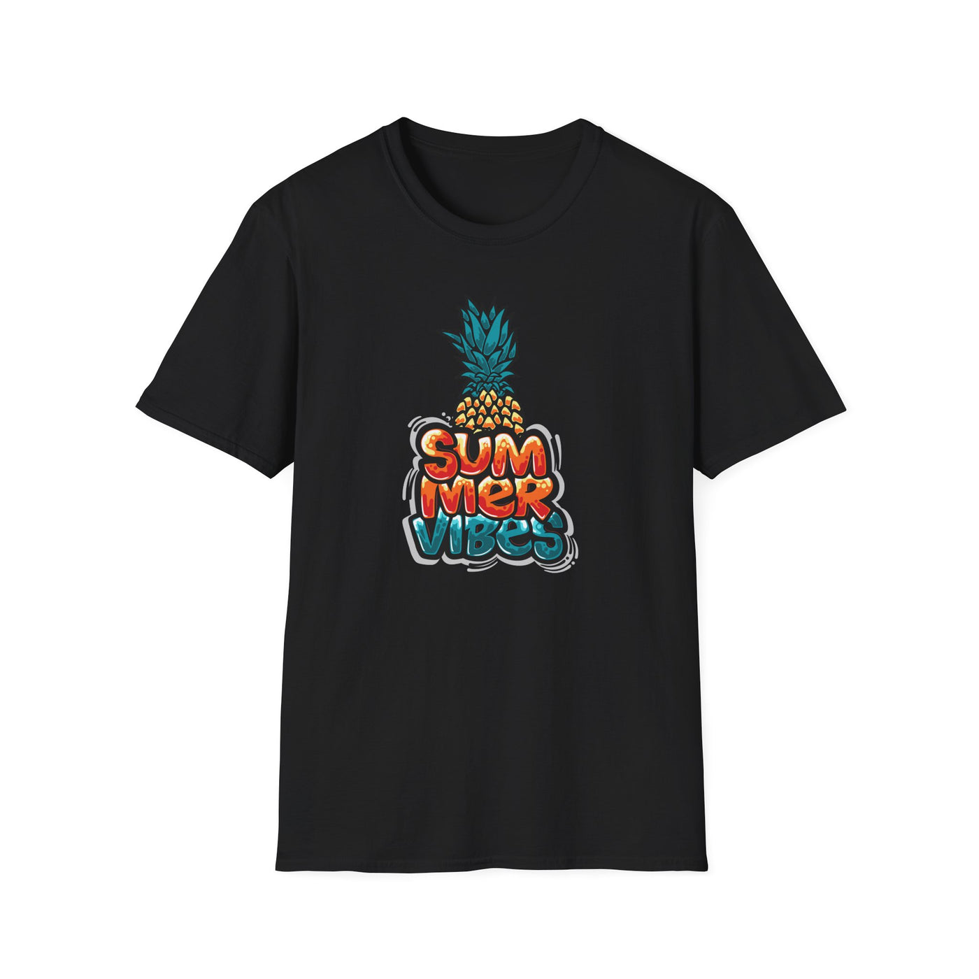 Bold Pineapple Print Tee - Summer Vibes Tropical Graphic - Sinful Threads