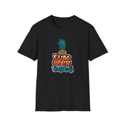 Bold Pineapple Print Tee - Summer Vibes Tropical Graphic - Sinful Threads
