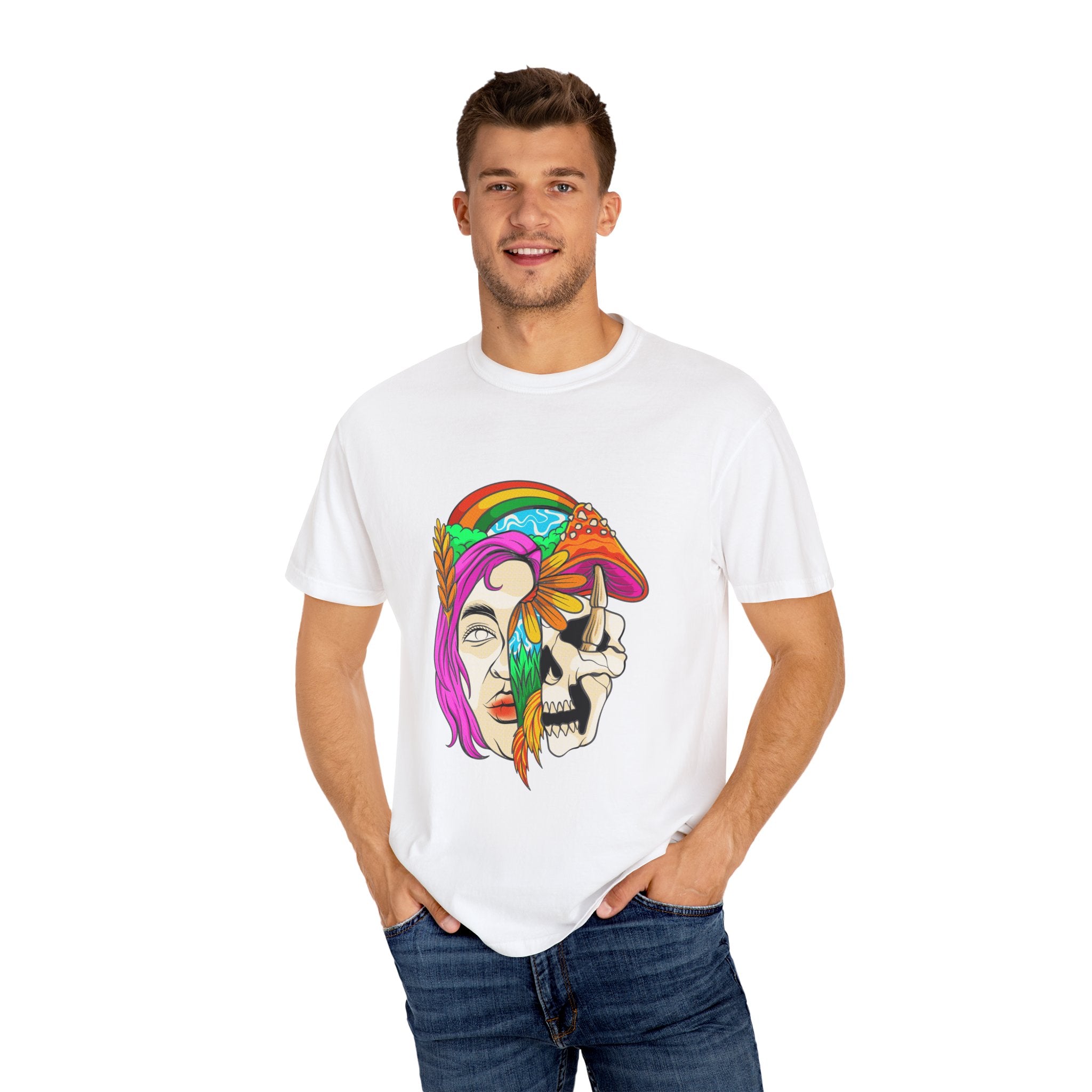 Psychedelic Skull Tee - Colorful Trippy Clothing for Women - Sinful Threads