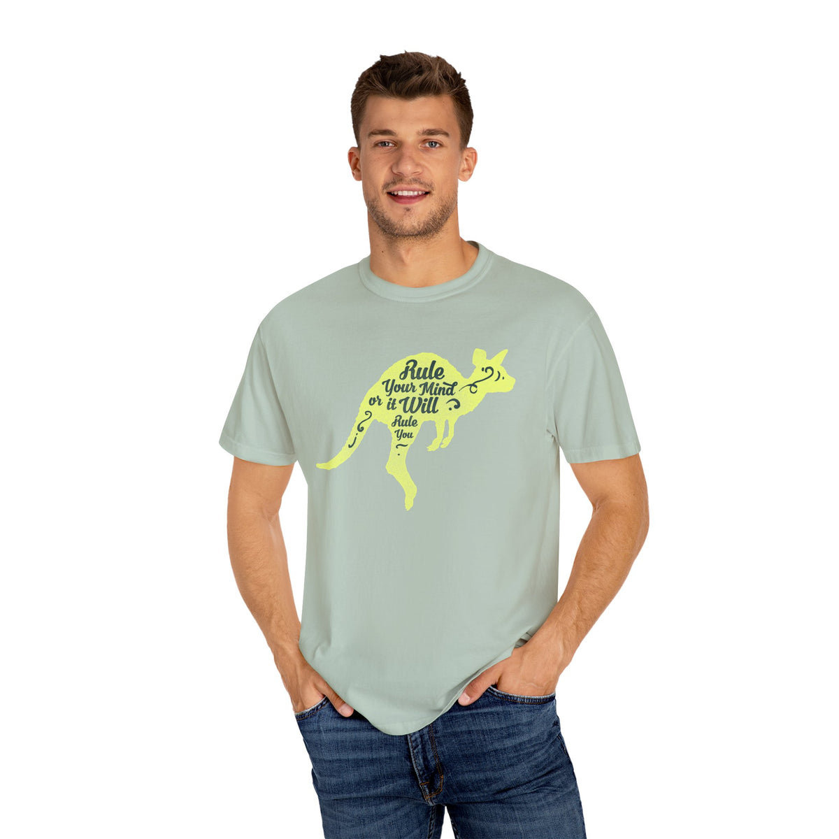 Kangaroo Silhouette with Mental Rules Greatness T-Shirt - Sinful Threads