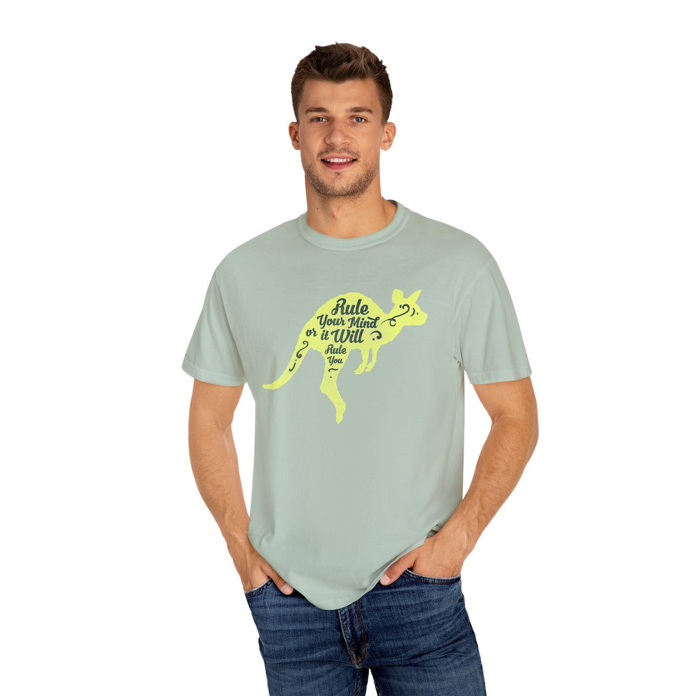 Kangaroo Silhouette with Mental Rules Greatness T-Shirt - Sinful Threads