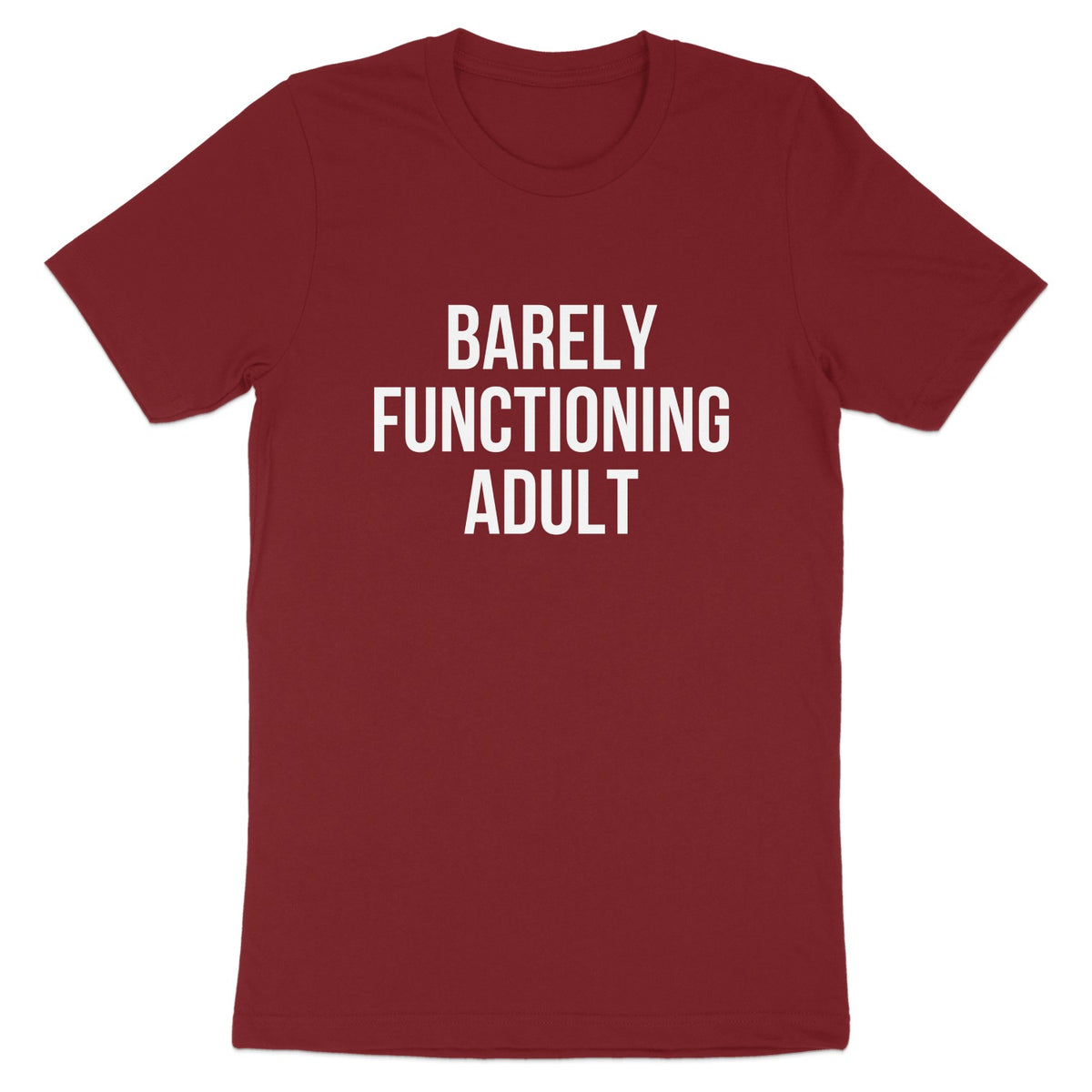 Barely Functioning Adult Funny Graphic T-Shirt Product