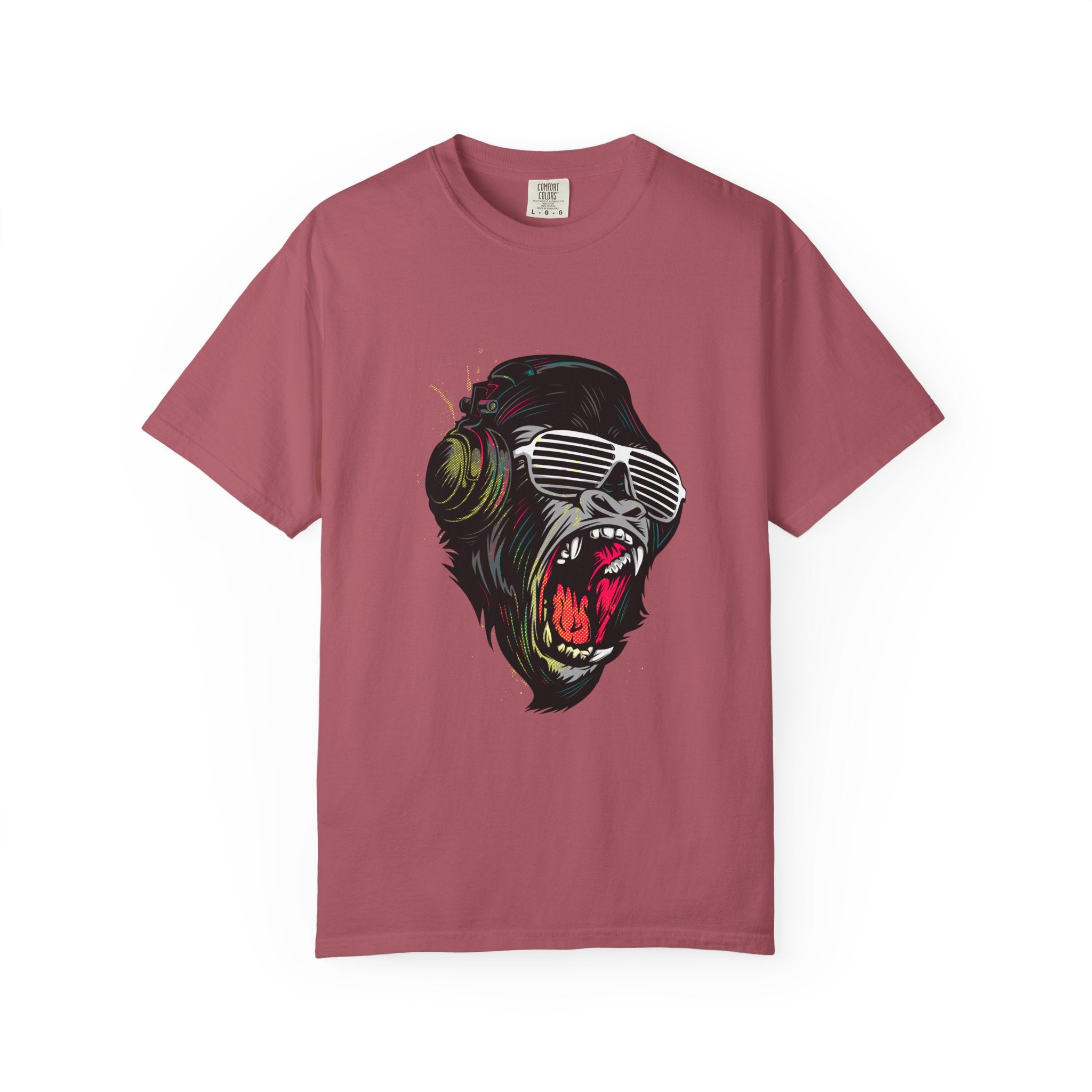 Angry Gorilla With Headphones And Glasses Design T-Shirt - Sinful Threads