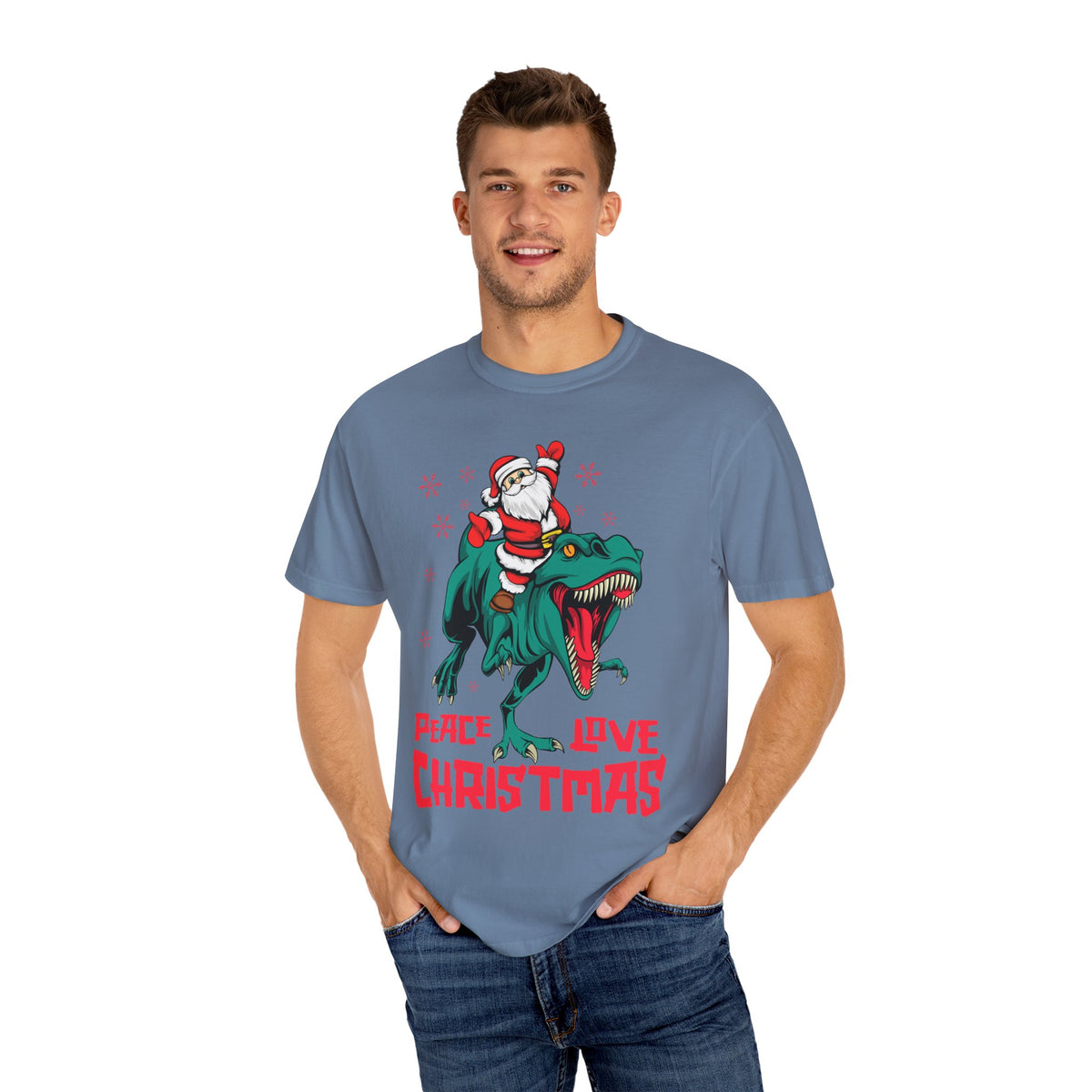 Santa T-Rex Shirt - Funny Dino Christmas Tee - Holiday Gift