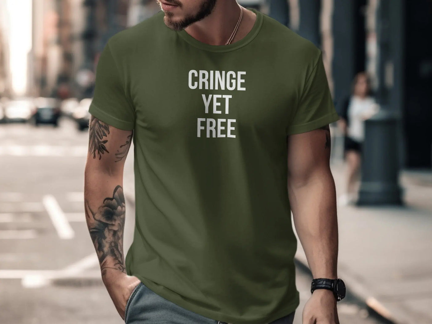 Cringe Yet Free Statement T-shirt Casual Wear product