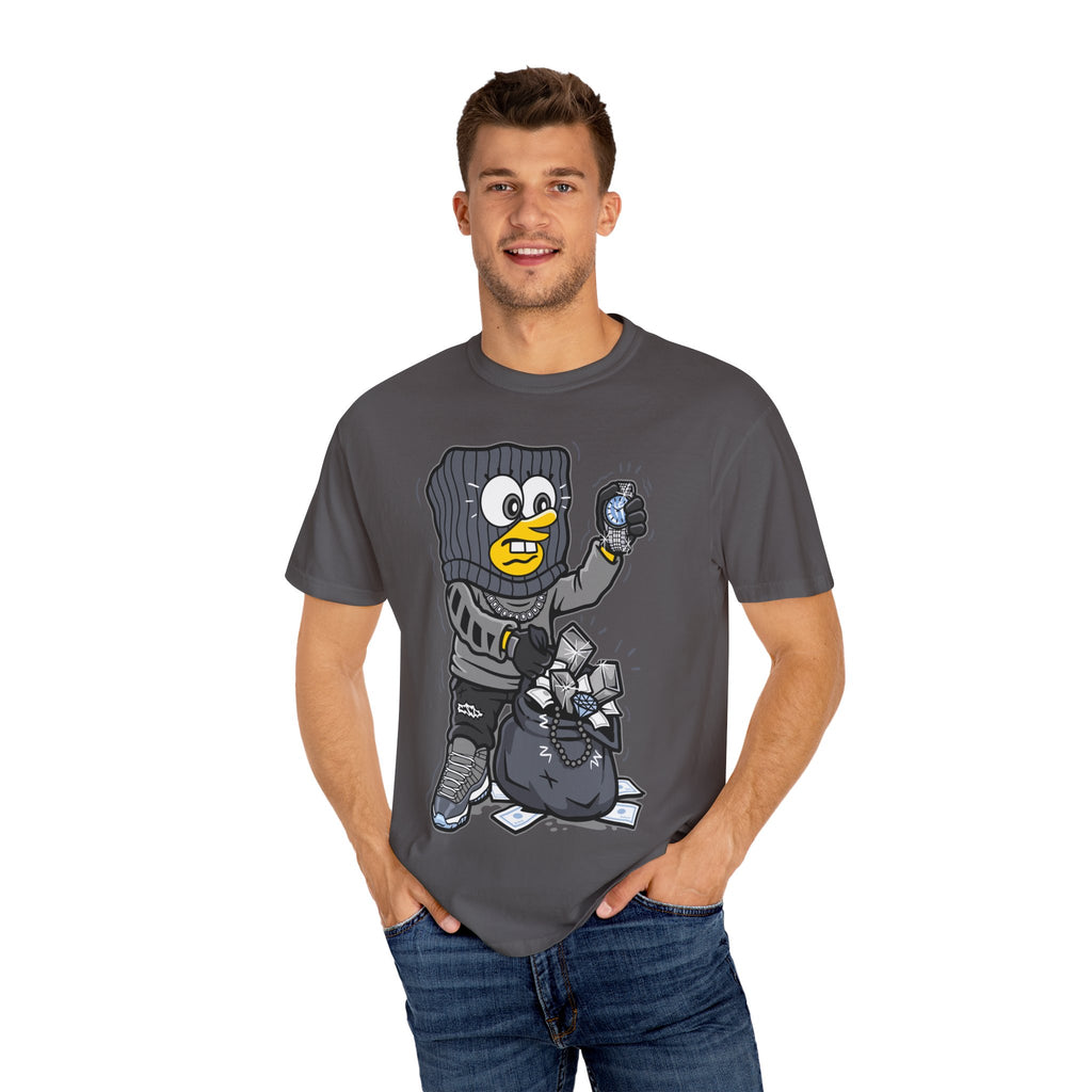 Cartoon Burglar Tee – Funny Diamond Loot Graphic Shirt - Sinful Threads