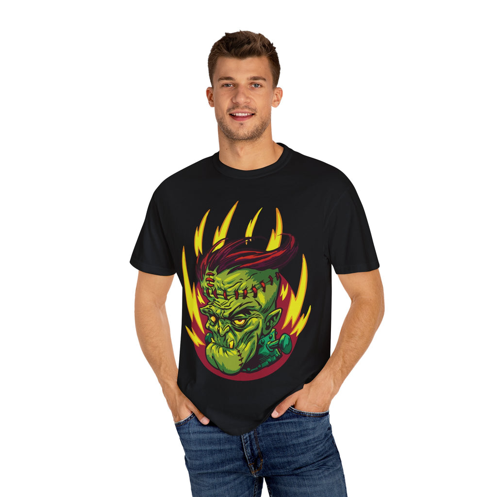 Frankenstein lightning tee - Retro horror monster streetwear shirt - Sinful Threads