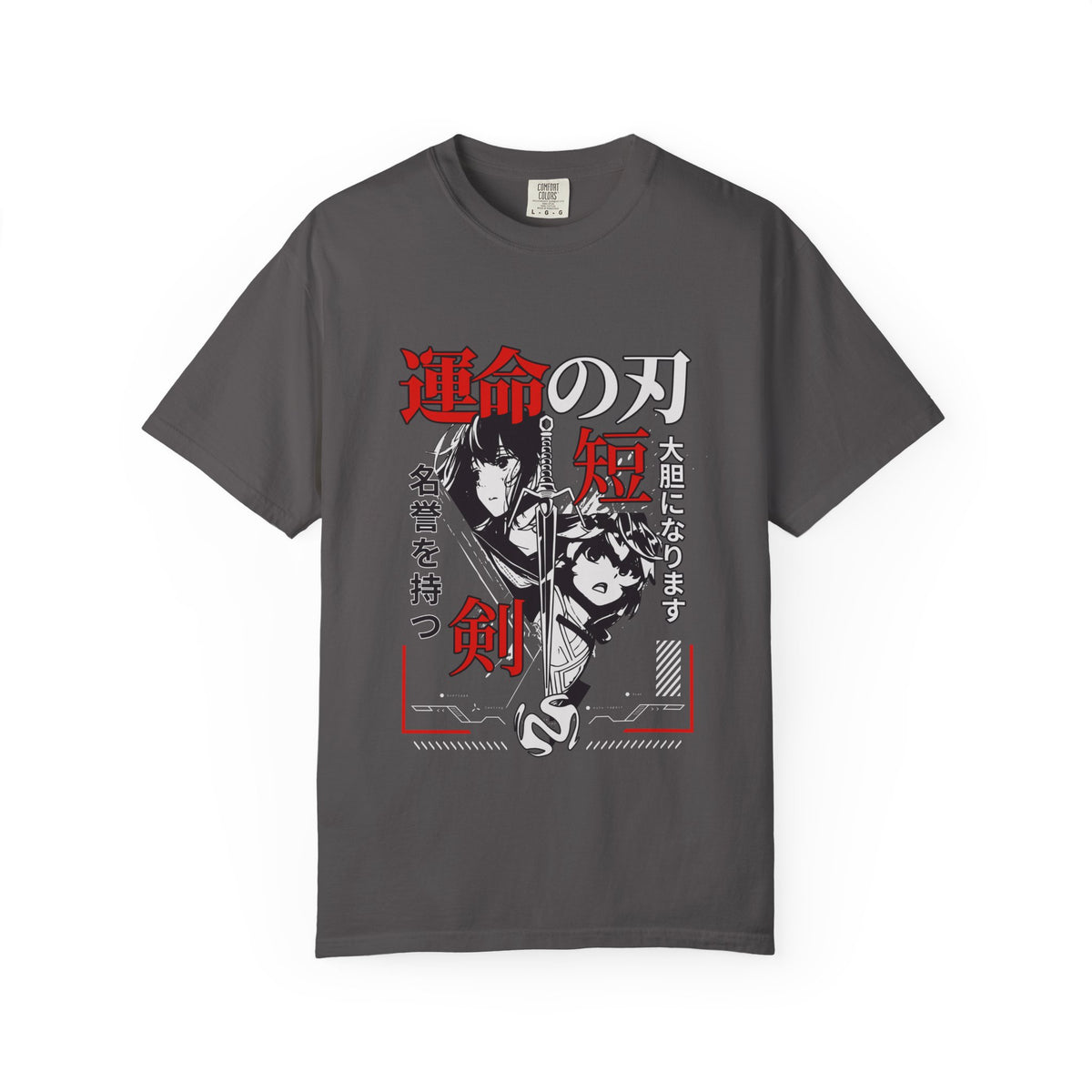 Anime Manga Tee - Black White Sword Design - Japan Gift