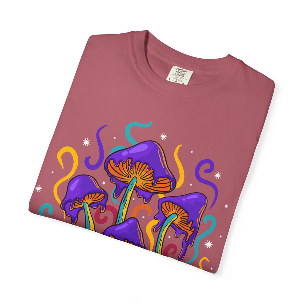 Psychedelic Mushroom Tee - Groovy Fungi Art Purple Gift - Sinful Threads