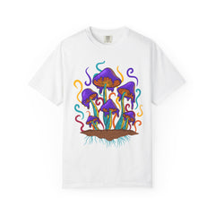 Psychedelic Mushroom Tee - Groovy Fungi Art Purple Gift