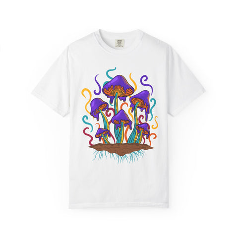 Psychedelic Mushroom Tee - Groovy Fungi Art Purple Gift