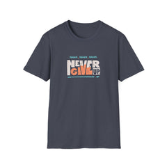Never Give Up Groovy Tee - Retro Motivational Graphic Tee