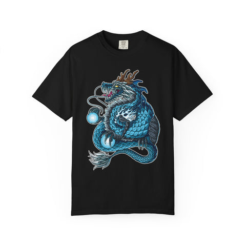Eastern Dragon Tee - Blue Fantasy Mythical Creature Gift