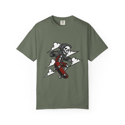 Grim Reaper Skate Shirt - Skeleton Tee - Cool Skater Gift - Sinful Threads