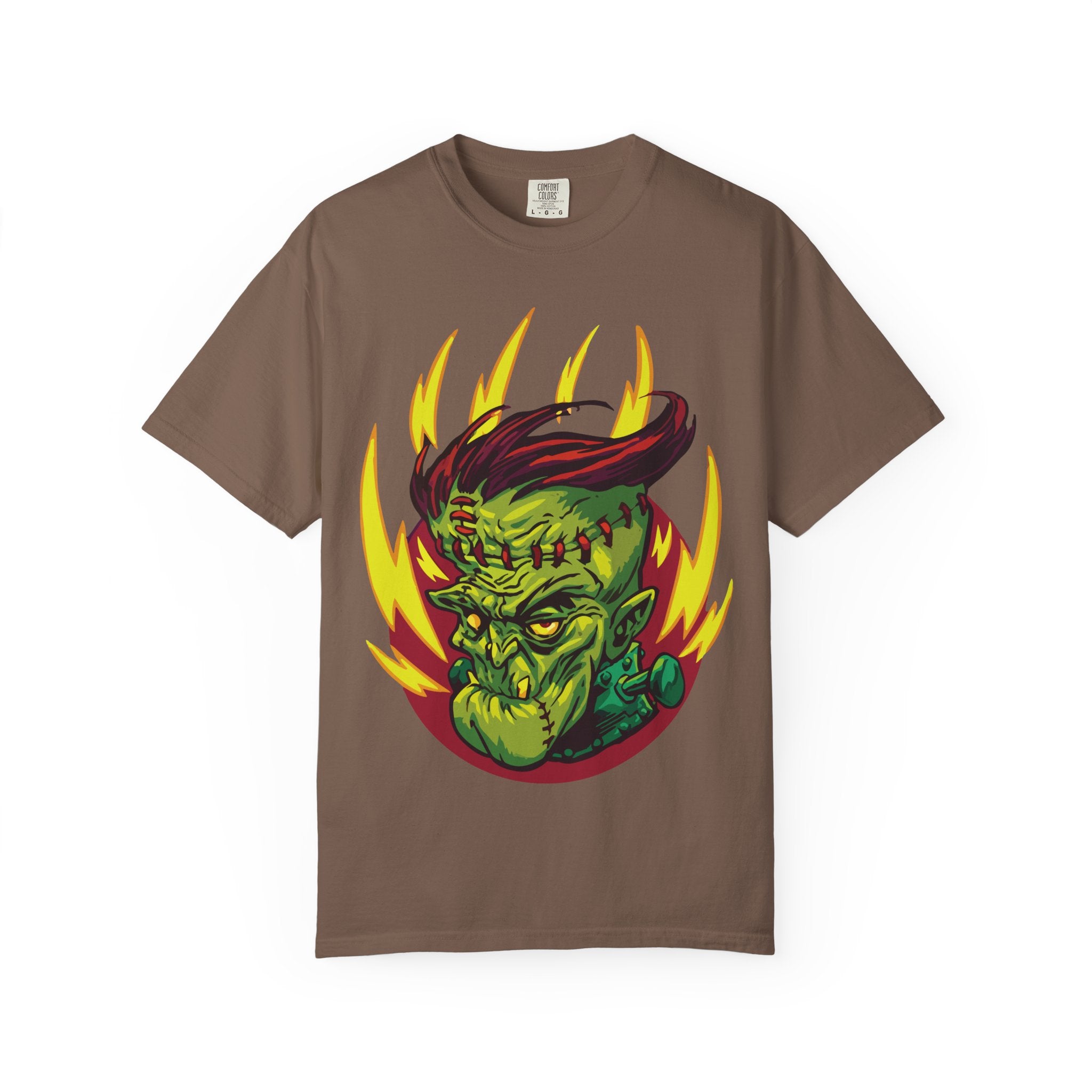 Frankenstein lightning tee - Retro horror monster streetwear shirt - Sinful Threads