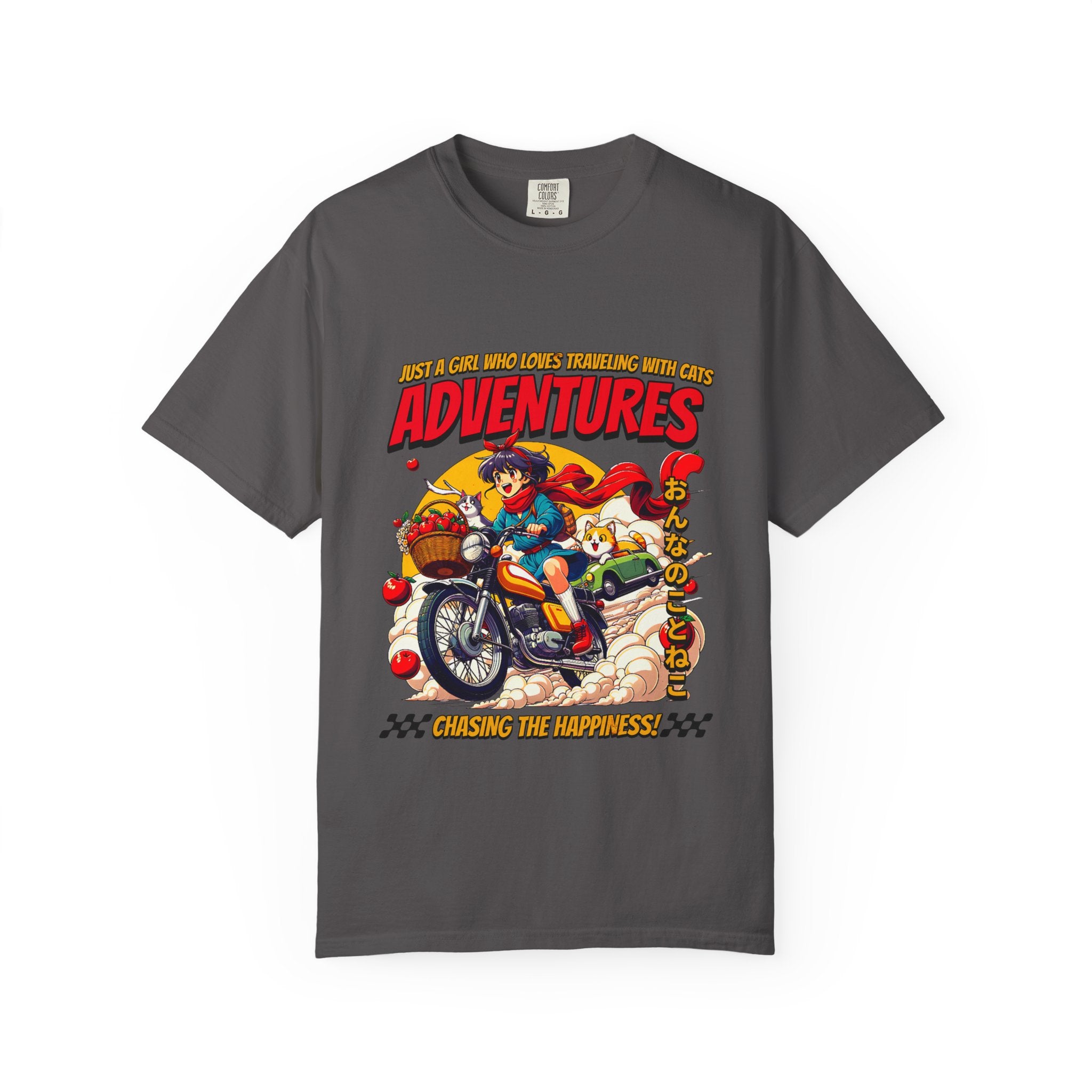 Cat Motorcycle Tee - Anime Adventure Top - Perfect Gift - Sinful Threads