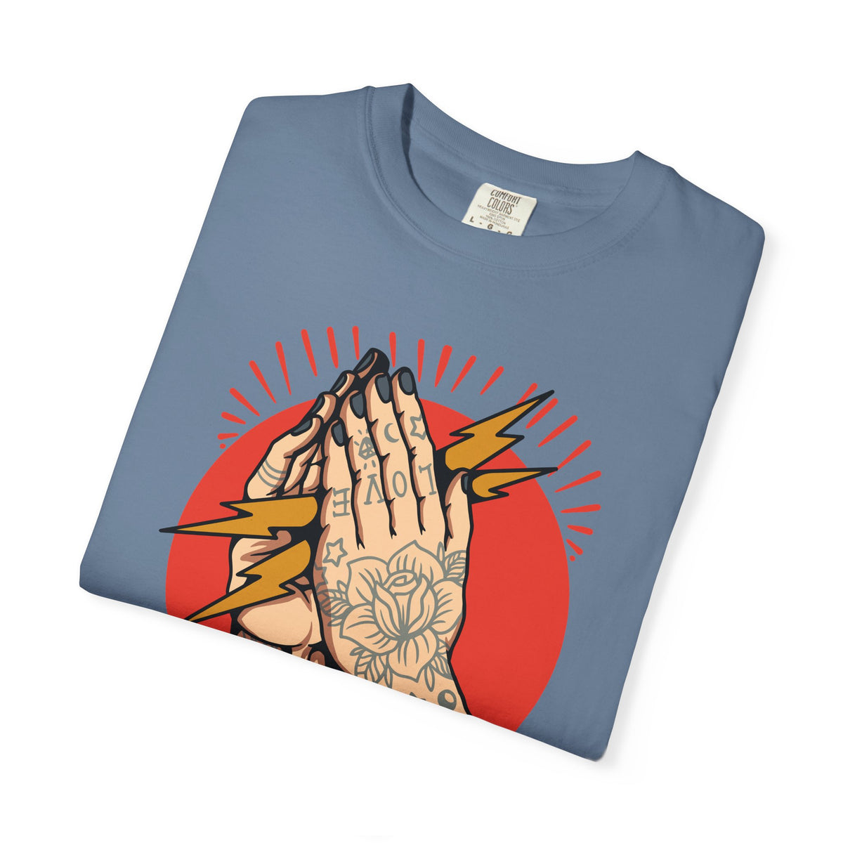 Praying Hands Shirt - Traditional Flash Art Tee - Tattoo Gift