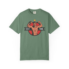 Vintage Bodybuilder Star Emblem Shirt - 1988 Retro Fitness Tee