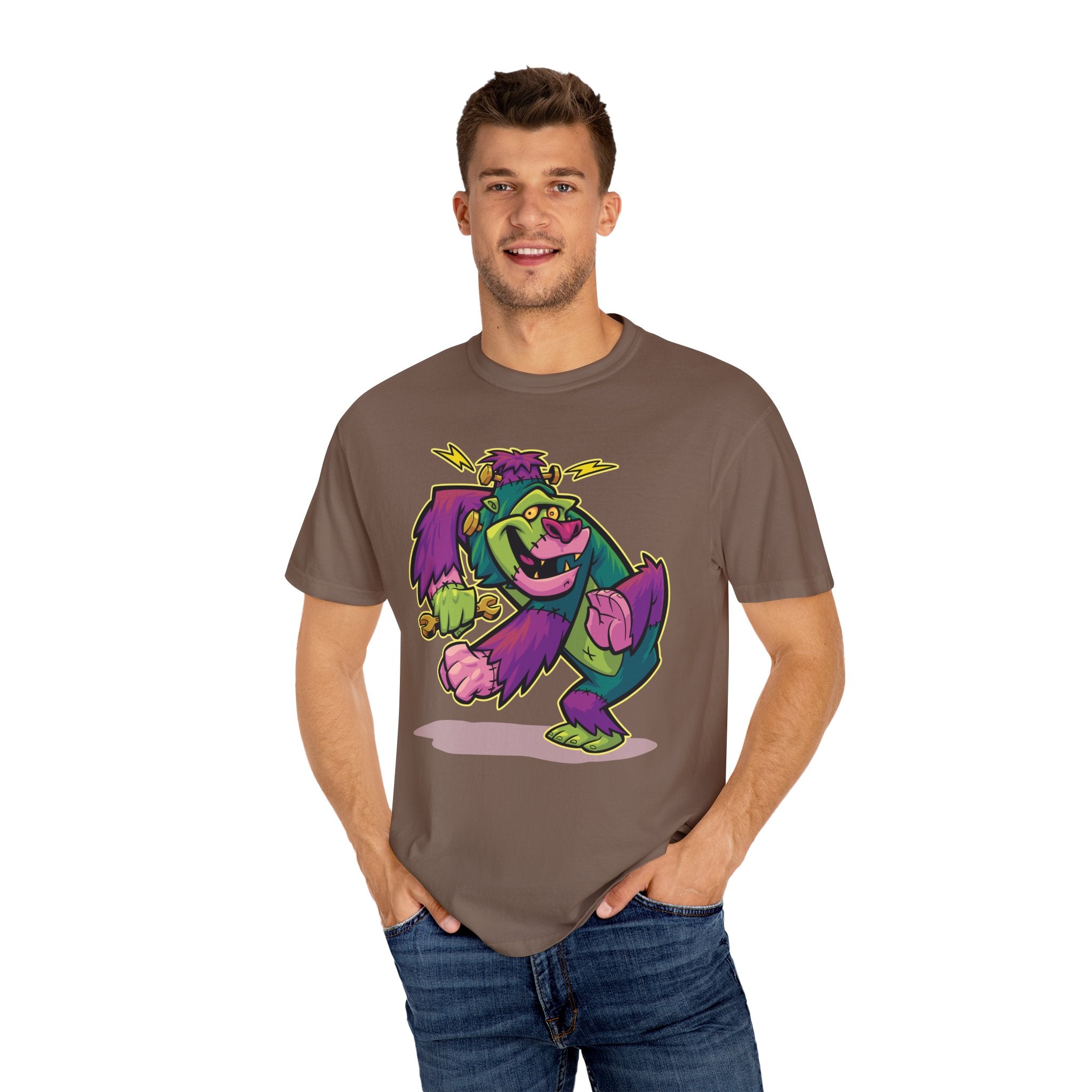 Monster Mashup Tee - King Kong Frankenstein Cartoon Design - Sinful Threads