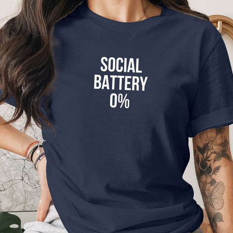Social Battery 0 Percent Printed T-Shirt product type