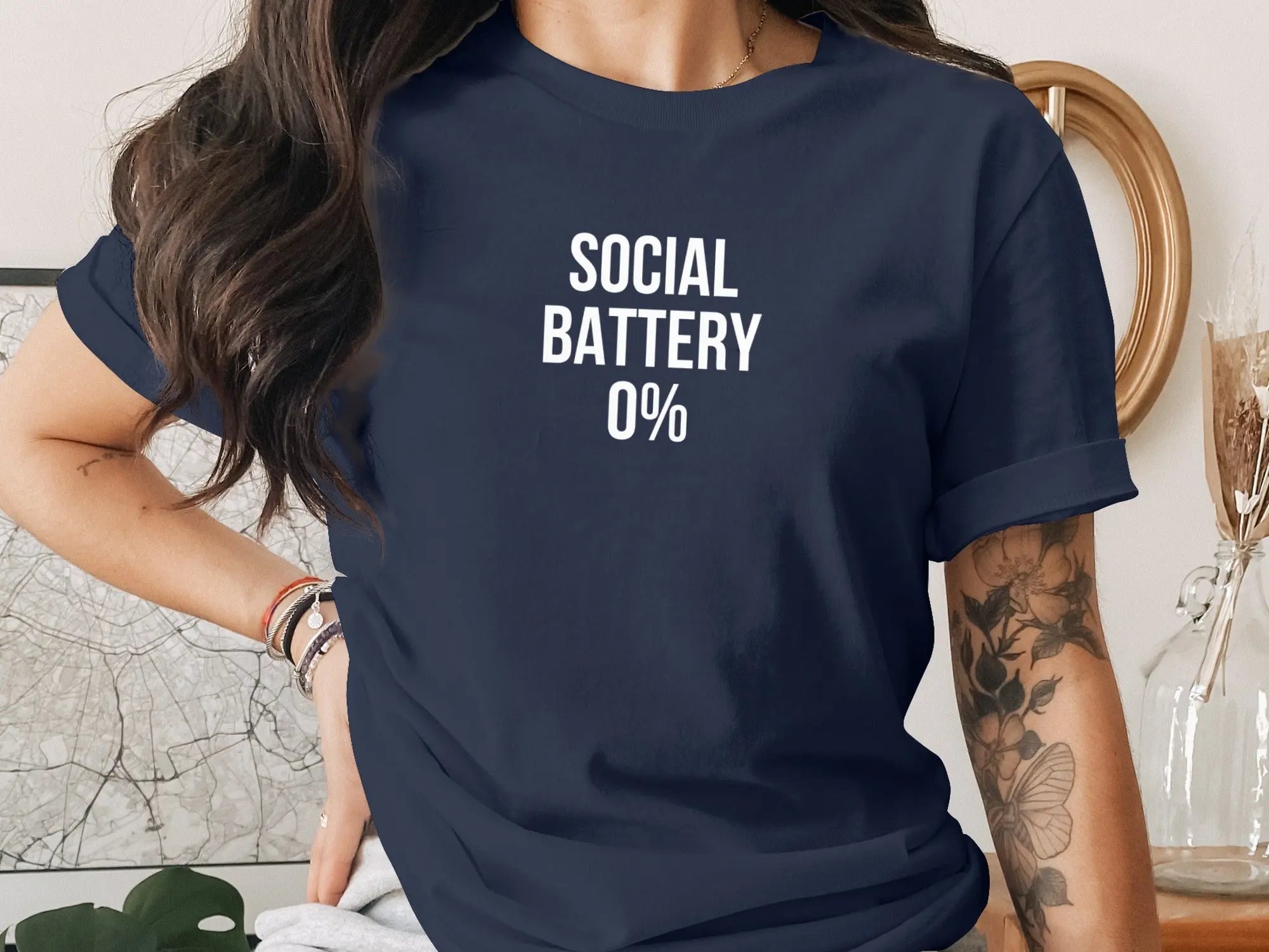 Social Battery 0 Percent Printed T-Shirt product type
