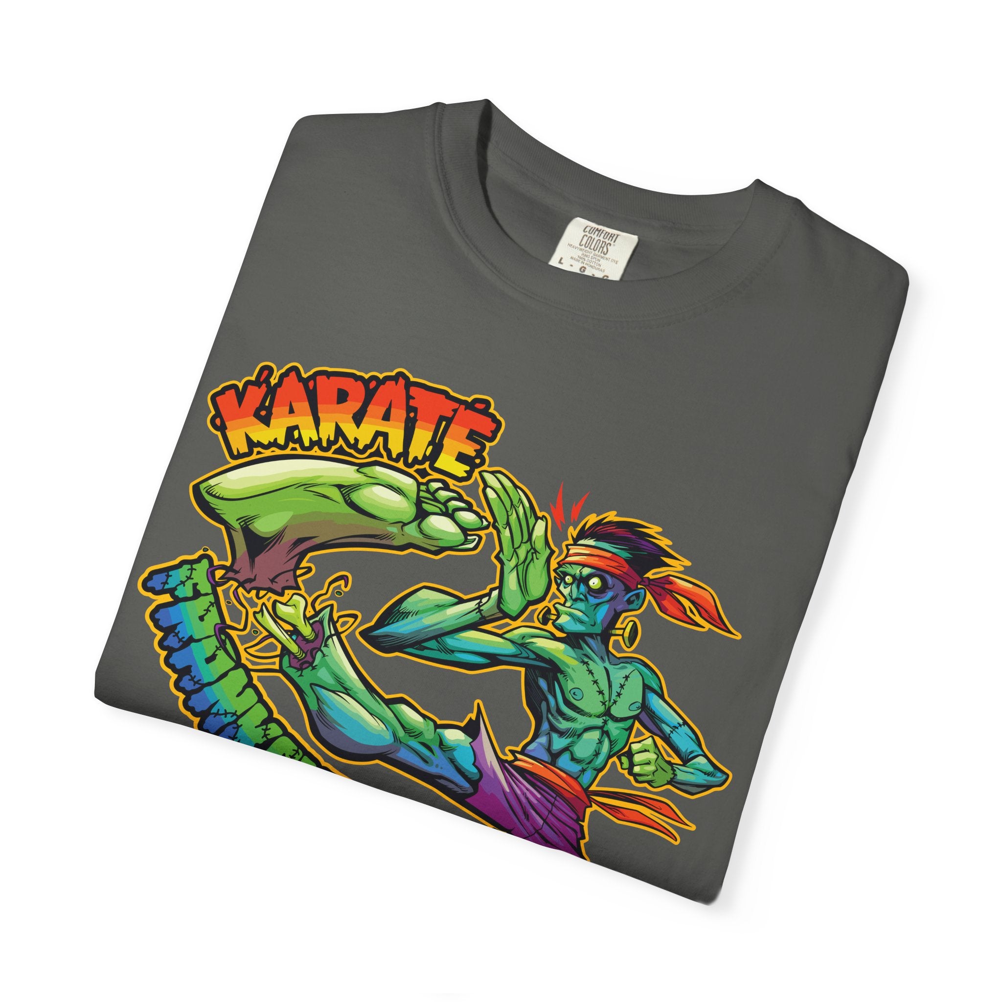 Karate Frankenstein Shirt - Monster Martial Arts Tee for Horror Fans - Sinful Threads