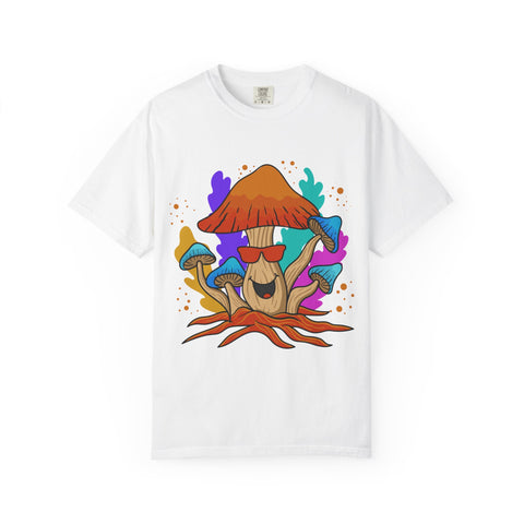 Psychedelic Mushroom Tee - Trippy Sunglasses Fungi Gift