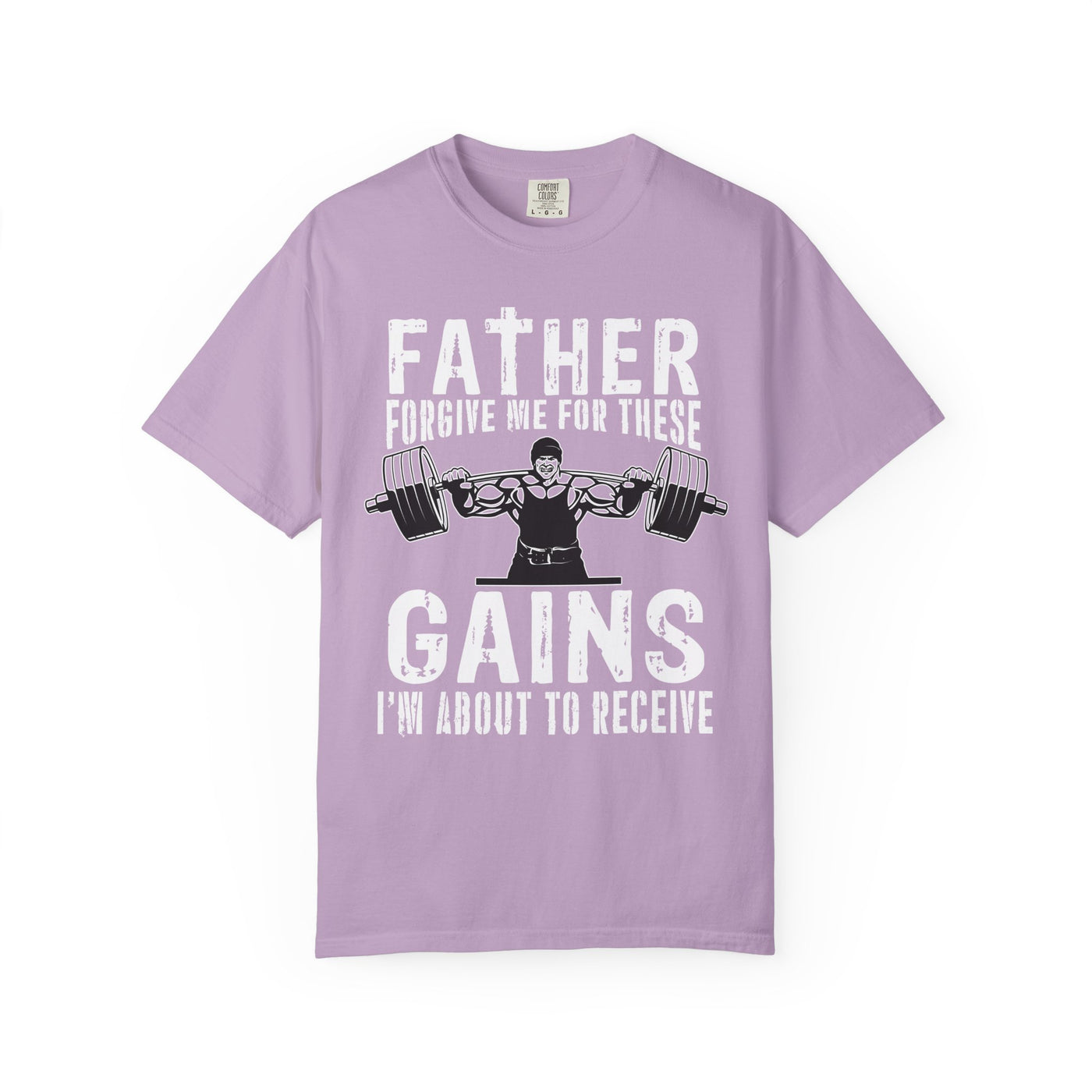 Father Forgive Gains Gym Shirt - Christian Humor Gift - Sinful Threads