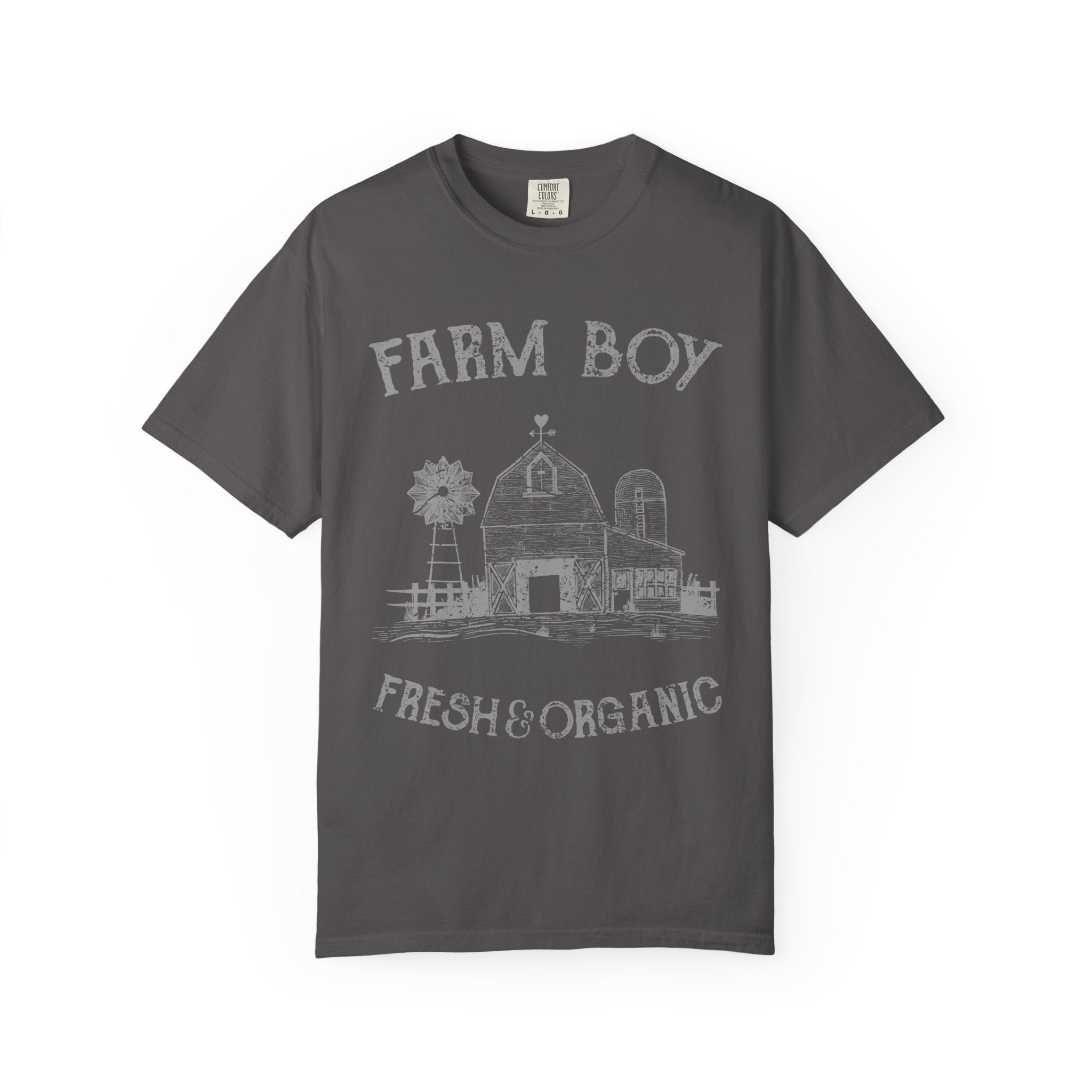 Farm Boy Fresh Organic Farmhouse Barn Windmill Graphic T-Shirt - Sinful Threads
