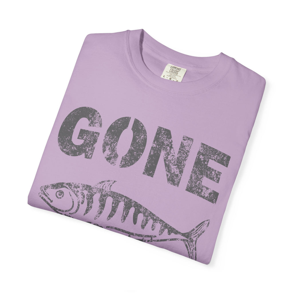 Gone Fishing Design Featuring Fish Graphic Grunge Style T-Shirt - Sinful Threads