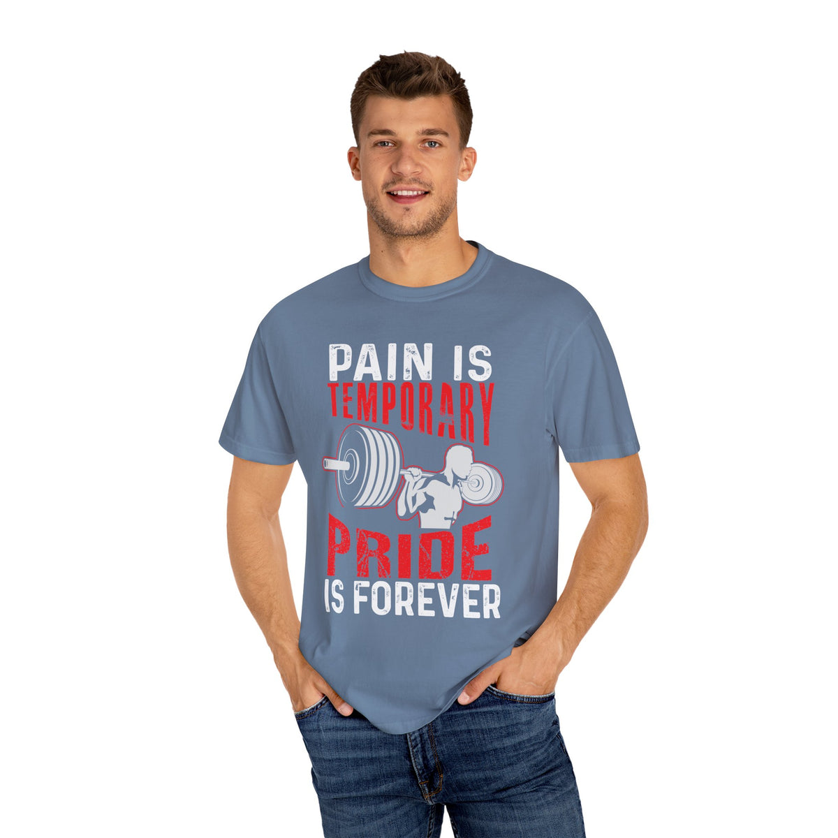 Pain is Temporary Pride Forever Gym Motivation Tee - Premium