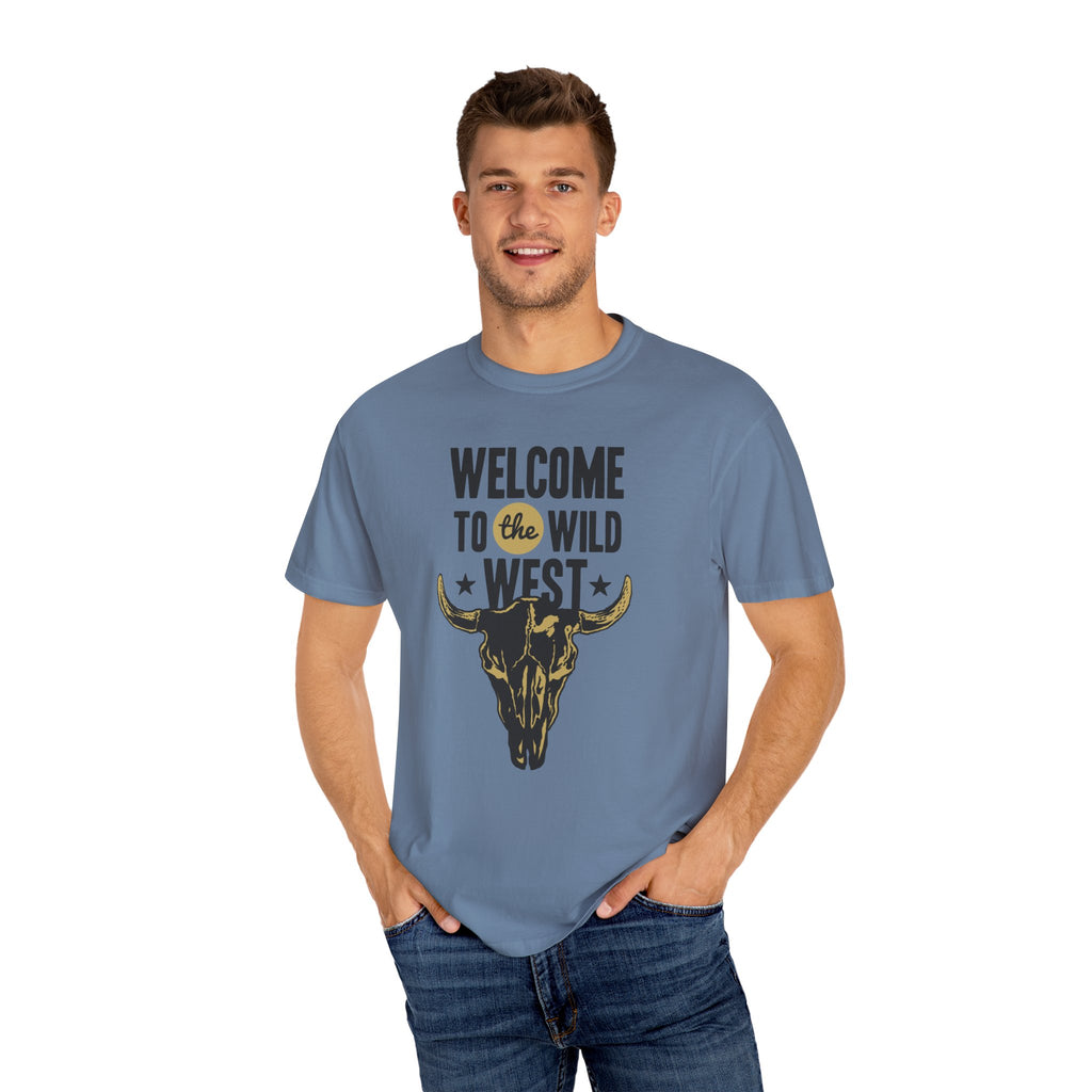 Welcome To The Wild West Graphic Design Bull T-Shirt - Sinful Threads