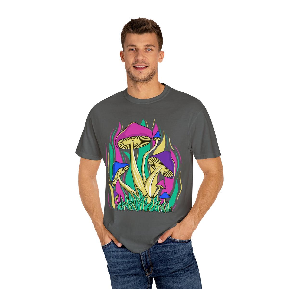 Psychedelic Mushroom Tee - Funky Art Cottagecore